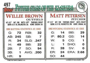 Matt Petersen / Willie Brown  baseball card collectible - Main Image 2