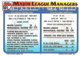 Mike Hargrove / Rene Lachemann  baseball card collectible - Main Image 2