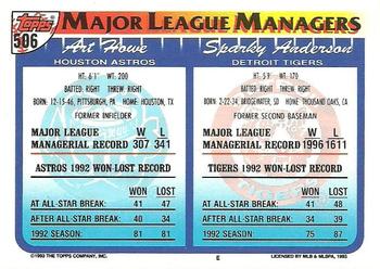 Sparky Anderson / Art Howe  baseball card collectible - Main Image 2