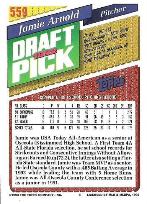 Jamie Arnold  baseball card collectible - Main Image 2