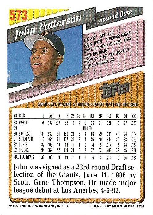 John Patterson  baseball card collectible - Main Image 2