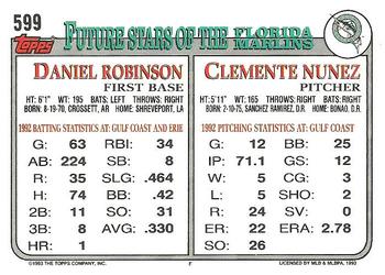 Clemente Nunez / Daniel Robinson  baseball card collectible - Main Image 2