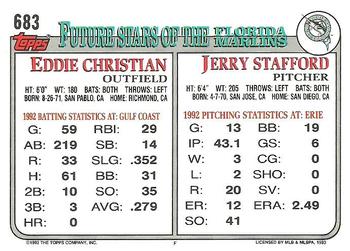 Jerry Stafford / Eddie Christian  baseball card collectible - Main Image 2