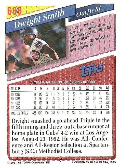 Dwight Smith  baseball card collectible - Main Image 2