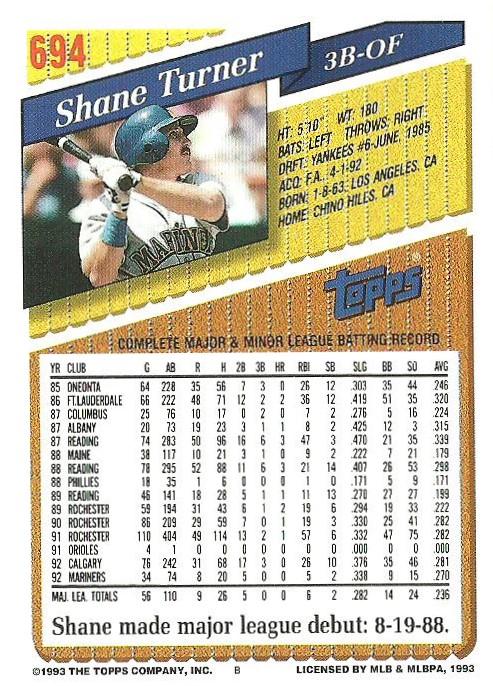 Shane Turner  baseball card collectible - Main Image 2