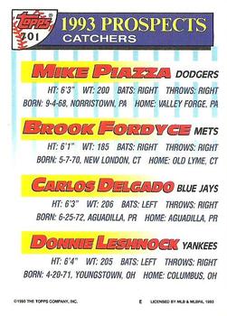 Mike Piazza / Brook Fordyce / Carlos Delgado / Donnie Leshnock  baseball card collectible - Main Image 2