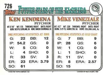 Mike Veneziale / Ken Kendrena  baseball card collectible - Main Image 2