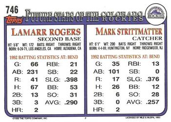 Mark Strittmatter / Lamarr Rogers  baseball card collectible - Main Image 2