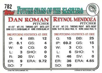 Reynol Mendoza / Dan Roman  baseball card collectible - Main Image 2