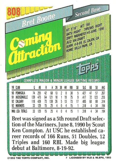 Bret Boone  baseball card collectible - Main Image 2