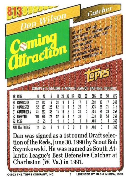 Dan Wilson  baseball card collectible - Main Image 2