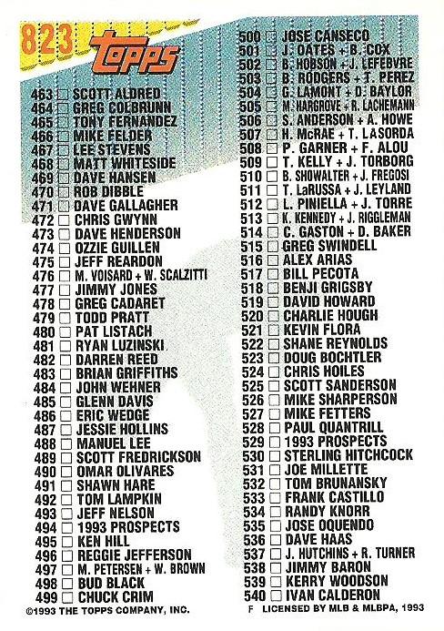 Checklist 4: 397-540  baseball card collectible - Main Image 2