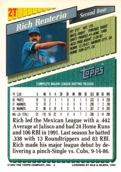 Rich Renteria  baseball card collectible - Main Image 2