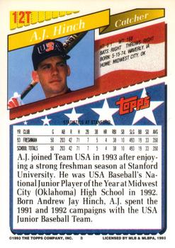 A.J. Hinch  baseball card collectible - Main Image 2