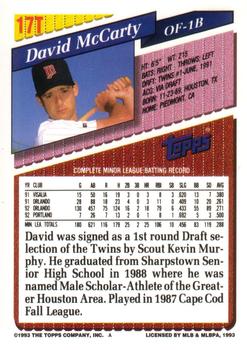 David McCarty  baseball card collectible - Main Image 2