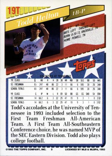 Todd Helton  baseball card collectible - Main Image 2