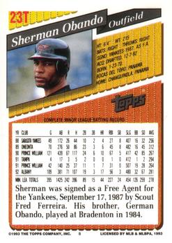 Sherman Obando  baseball card collectible - Main Image 2