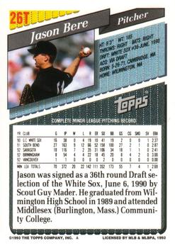 Jason Bere  baseball card collectible - Main Image 2