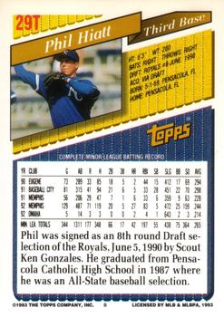 Phil Hiatt  baseball card collectible - Main Image 2