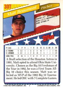 Matt Beaumont  baseball card collectible - Main Image 2