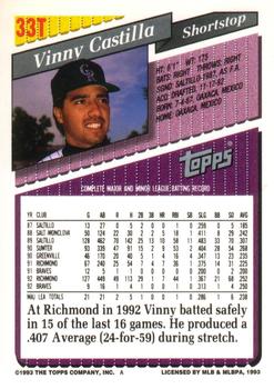 Vinny Castilla  baseball card collectible - Main Image 2