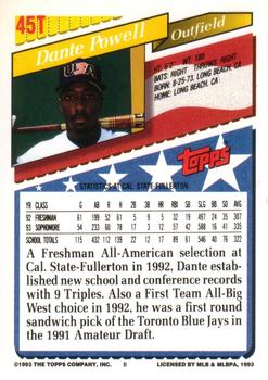 Dante Powell  baseball card collectible - Main Image 2