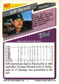 Jeff Parrett  baseball card collectible - Main Image 2