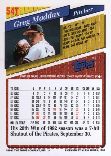 Greg Maddux  baseball card collectible - Main Image 2
