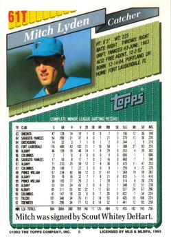 Mitch Lyden  baseball card collectible - Main Image 2