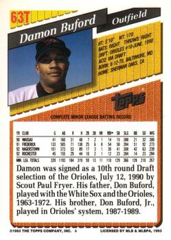 Damon Buford  baseball card collectible - Main Image 2