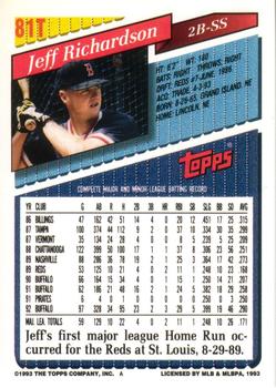 Jeff Richardson  baseball card collectible - Main Image 2