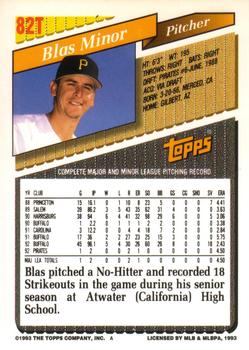 Blas Minor  baseball card collectible - Main Image 2