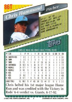 Chris Hammond  baseball card collectible - Main Image 2