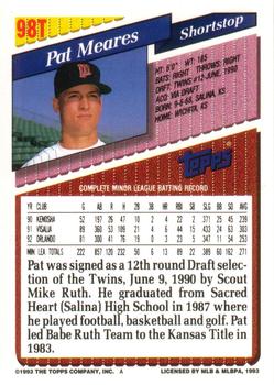 Pat Meares  baseball card collectible - Main Image 2