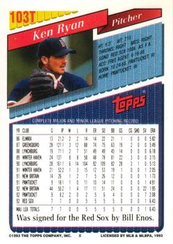 Ken Ryan  baseball card collectible - Main Image 2