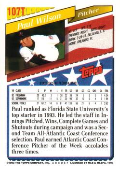 Paul Wilson  baseball card collectible - Main Image 2