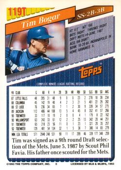 Tim Bogar  baseball card collectible - Main Image 2