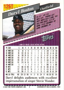 Daryl Boston  baseball card collectible - Main Image 2