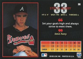 Steve Avery  baseball card collectible - Main Image 2