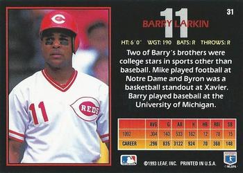 Barry Larkin  baseball card collectible - Main Image 2