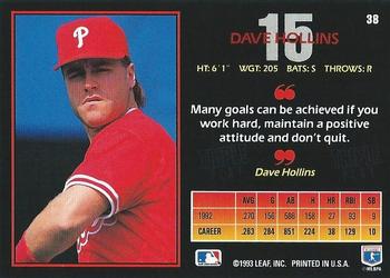 Dave Hollins  baseball card collectible - Main Image 2