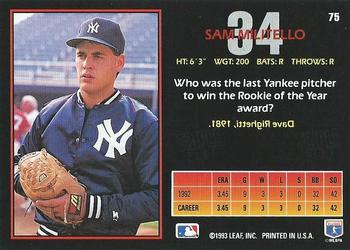 Sam Militello  baseball card collectible - Main Image 2