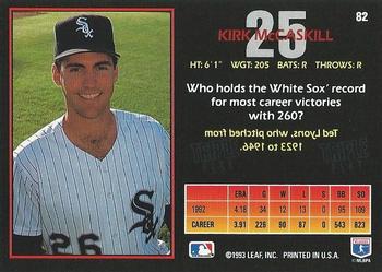 Kirk McCaskill  baseball card collectible - Main Image 2