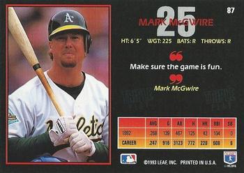 Mark McGwire  baseball card collectible - Main Image 2
