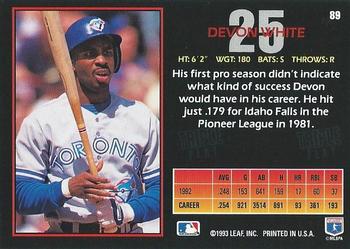 Devon White  baseball card collectible - Main Image 2