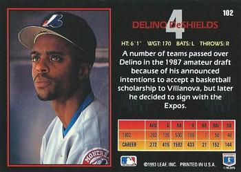 Delino DeShields  baseball card collectible - Main Image 2