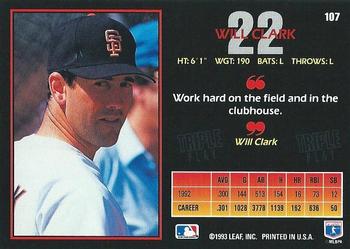 Will Clark  baseball card collectible - Main Image 2