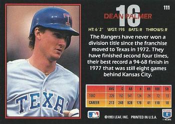 Dean Palmer  baseball card collectible - Main Image 2