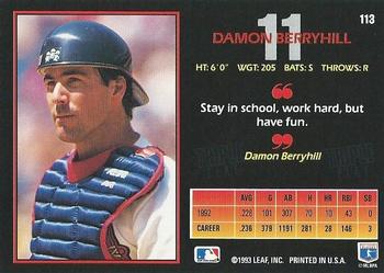Damon Berryhill  baseball card collectible - Main Image 2