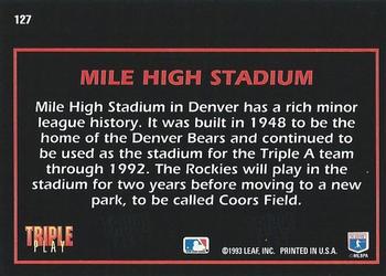 Mile High Stadium  baseball card collectible - Main Image 2